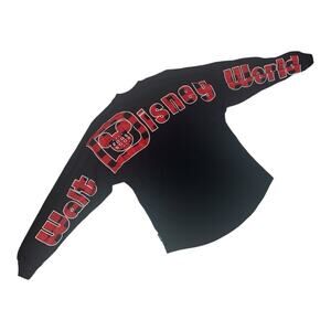 Disney women's XS spirit jersey black red plaid long sleeve extra small WDW